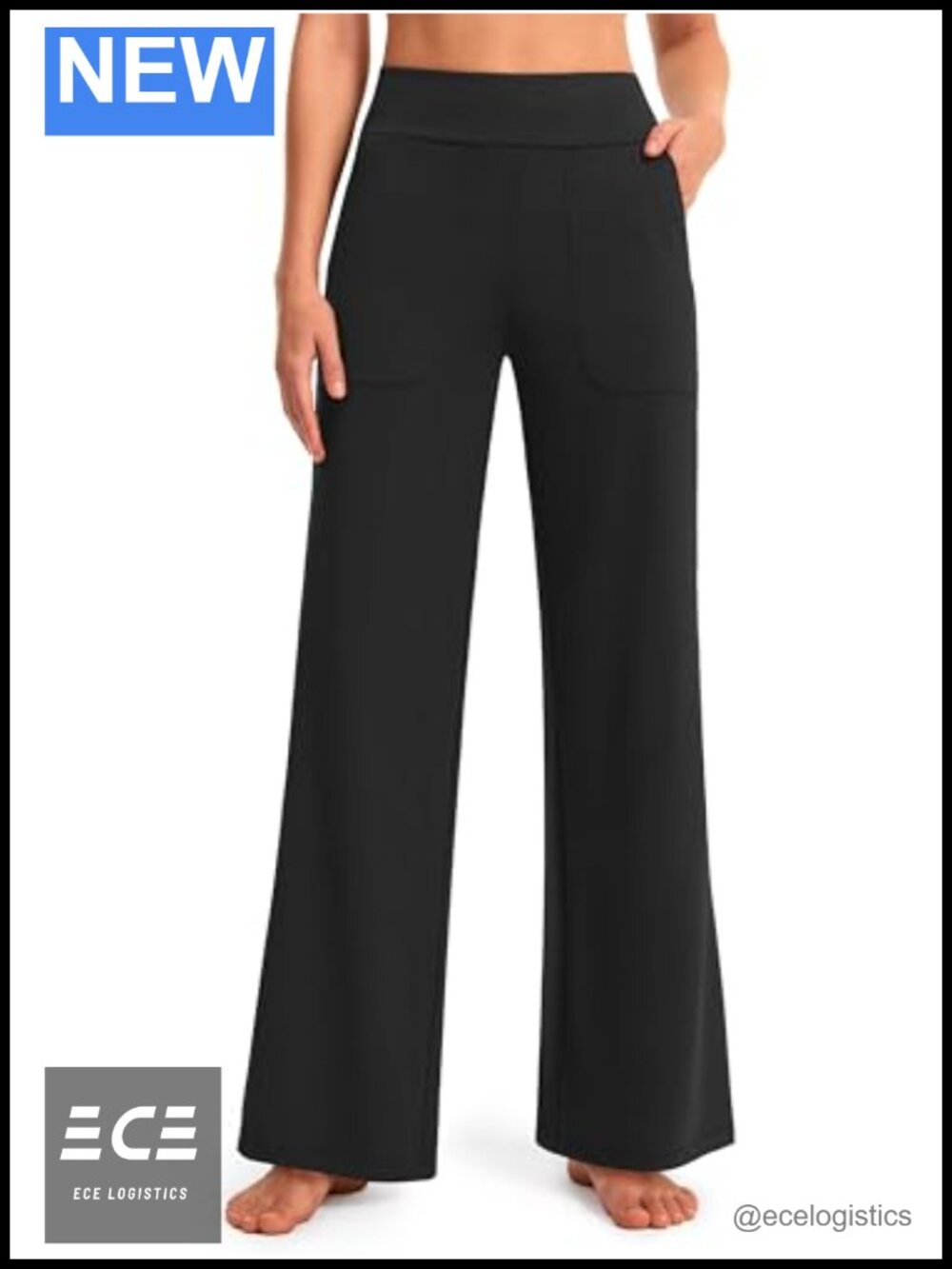 Wide Leg Yoga Pants High Waist Stretch Pull On Lounge Sweatpants with Pockets
